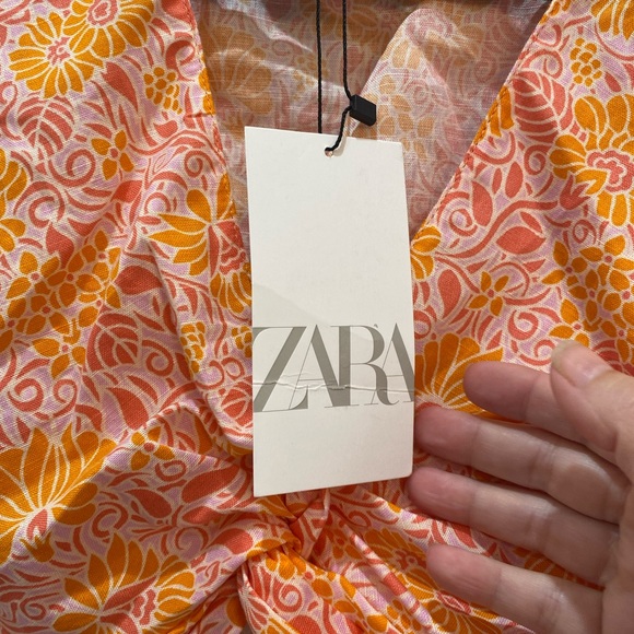 Zara Linen Blend Floral Crop Top And Mini Skirt Bloggers Favorite S/L - Picture 6 of 9